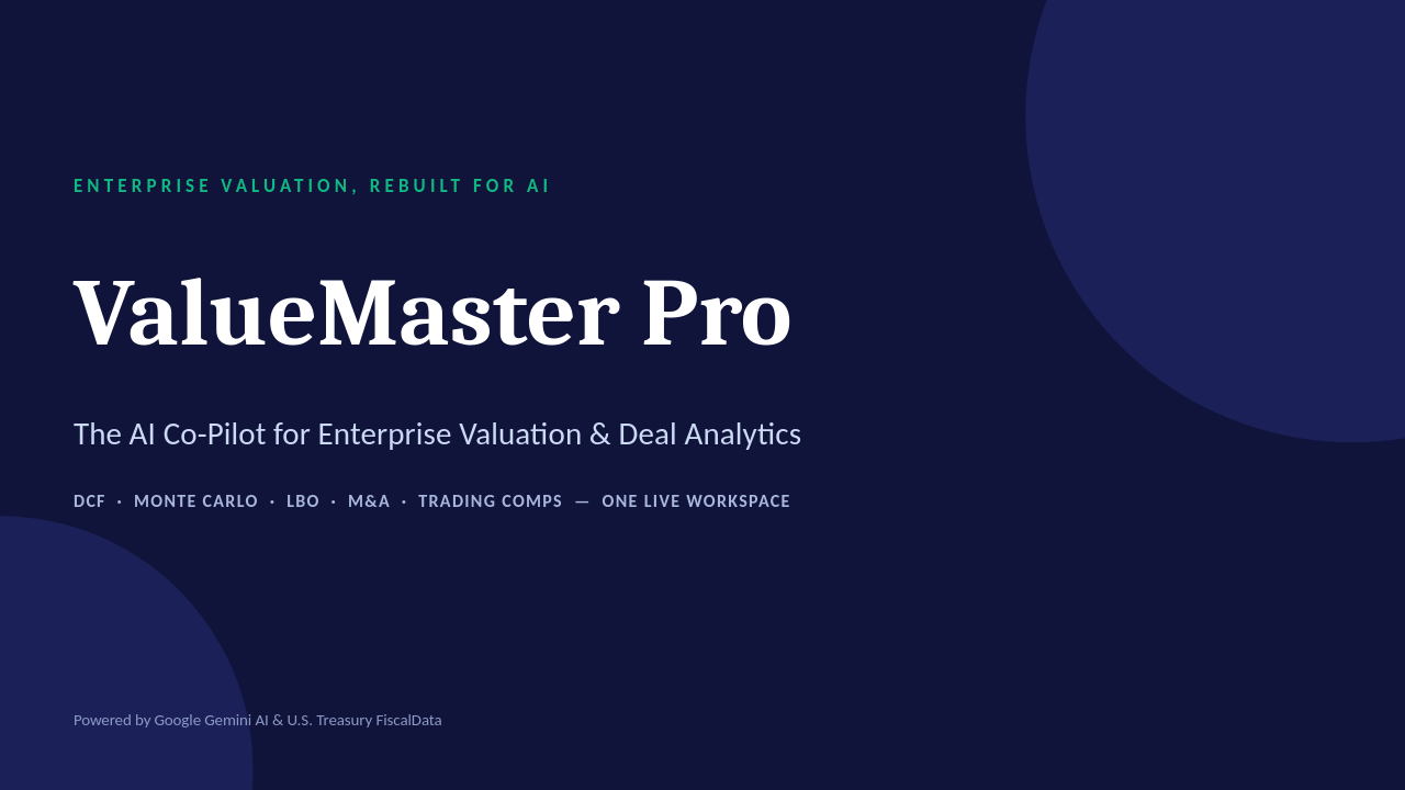 ValueMasterPro M&A and Company Valuation preview